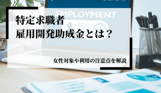 特定求職者雇用開発助成金とは？助成対象者や利用時の注意点を解説